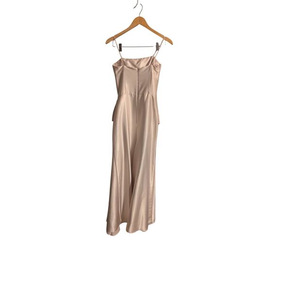 Jessica McClintock Strapless Satin Formal Gown Champagne Blush Size Small - Picture 4 of 4